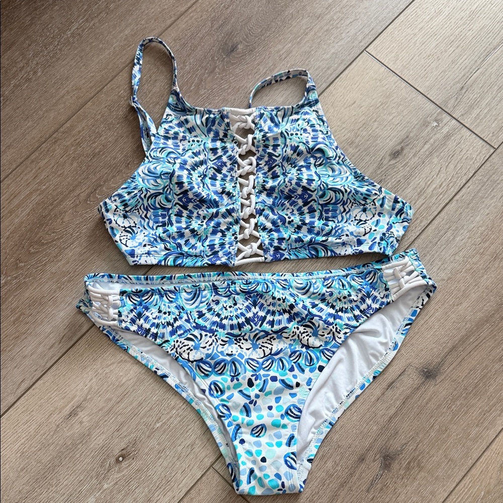 Lilly Pulitzer Blue and White Bikini